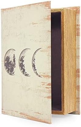 Decorative Book Boxes, Faux Wood with Magnetic cover Storage for Hidden Jewelry, Money, and Cash (Lunar Eclipse)
