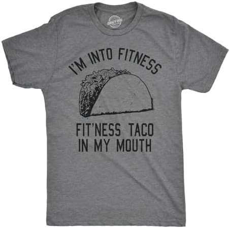 Mens Fitness Taco Funny T Shirt Sarcastic Gym Tee for Guys