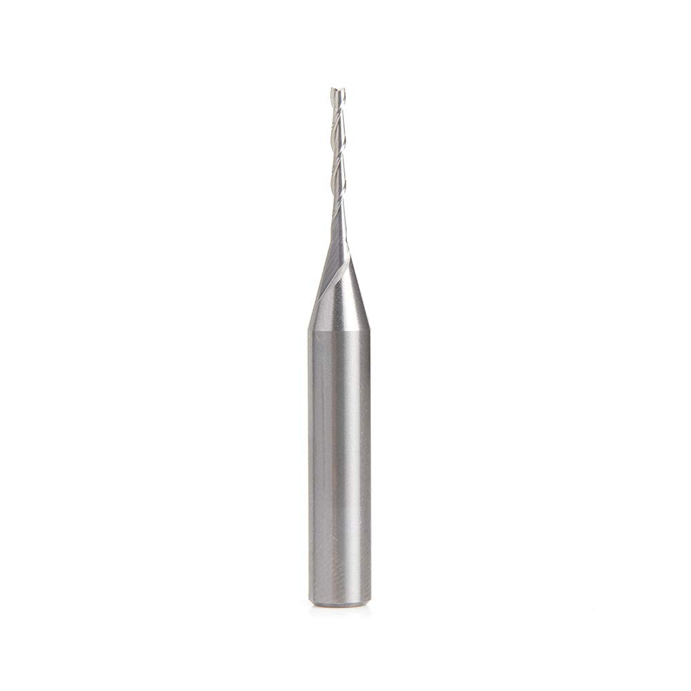 Amana Tool 46009 Solid Carbide Spiral 2 Flute Plunge 1/16 D x 1/2 CH x 1/4 SHK x 2 Inch Long Up-Cut Router Bit โ image 1