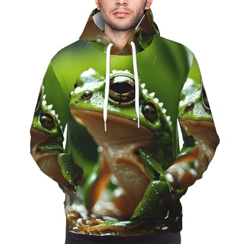 Pull en polyester imprimé grenouille sweat décontracté pour homme
