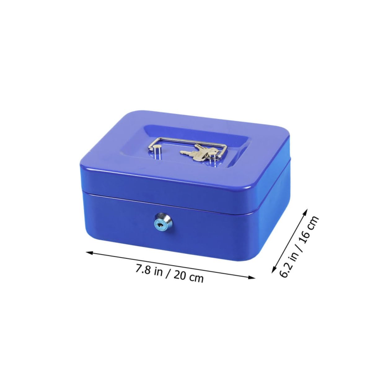 Bleu Boîte à Monnaie Plateau Intérieur avec Serrure, en Métal