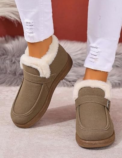 Womens Moccasin Snow Boots Warm Winter Boots Ankle Boots for Women Outdoor Fur Lined Womens Shoes Slippers - Image 5