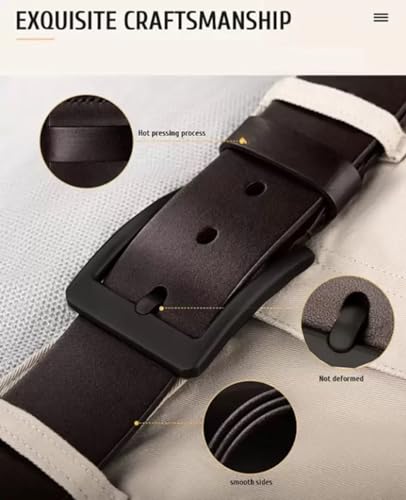 Image of Men's Formal Genuine Leather Adjustable Pin Buckle Belt (Leath-5)