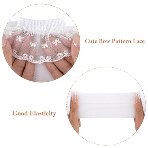 Looching Baby Girl Knee-High Socks Toddler Mesh Eyelet Bow Dress Cotton Seamless Stockings Sock 3 Pack4