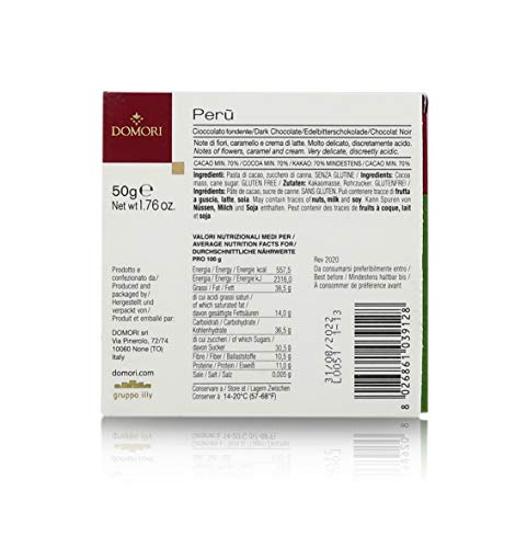 Domori 12 Tabletten mit Fondant Schokolade Le Originals - Peru / Apurimac, Dreifaltigkeit 70%, 50 Gramm, insgesamt 600 g… – Bild 5