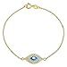 Bling Jewelry Gold Plated 925 Silve rEnamel Evil Eye Bracelet with CZ