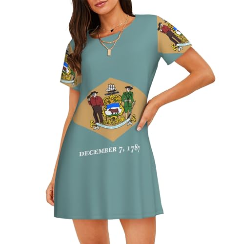 Chemise de nuit légère Delaware pour femme en coton doux à manches courtes