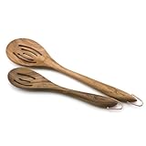 Paula Deen Signature Kitchen Tools Wooden 10-Inch and 13-Inch Slotted Spoon Set