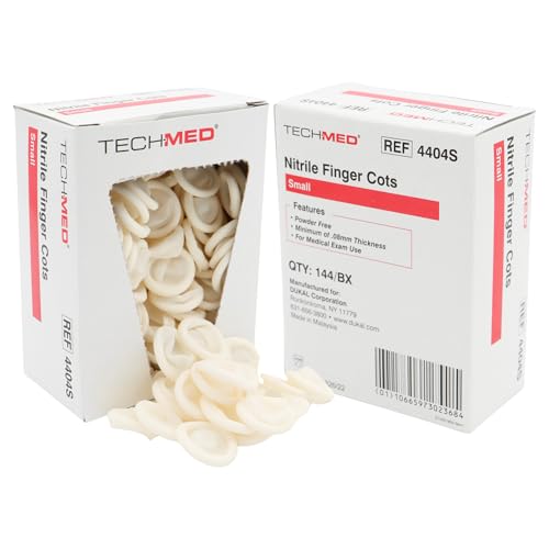 DUKAL 4404S Tech-Med Finger Cot, Small, Nitrile (Pack of 144)