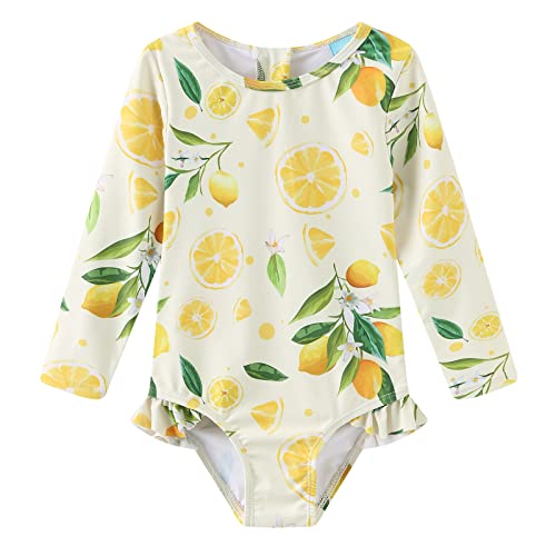 Qterdiz Baby Mädchen Einteilig Badeanzug Kleinkind Langarm Schwimmanzug...