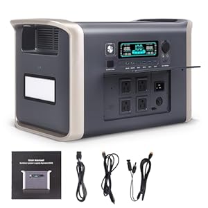 TOPAZ 2600W Battery Generator, 2048Wh LiFePO4 Battery Solar Generator with AC Outputs DC Ports USB Ports Type-C Port for Home Backup Power Outages Outdoor Camping & RVs (Solar Panel Optional)