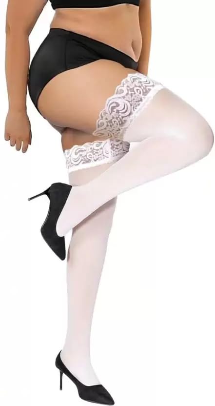 Women's Black Nylon And Polyester Sheer Stockings (Color:- White, Size:- Freesize)-image-17