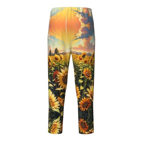 Pajama Pants Pajama Bottoms with Elastic Waistband Sleepwear Lounge Pants, Sunflowers Fields Sunny2