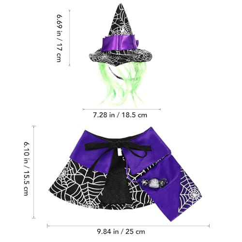 Disfraz de Bruja para Perros Halloween, Talla Única, Violeta miniatura 3