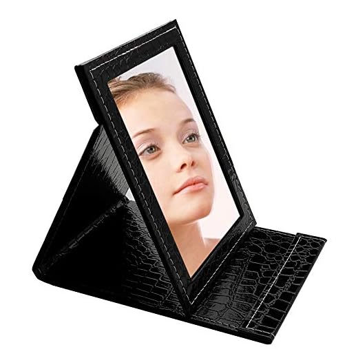 Oneuo Desktop Folding Mirror, Portable Folding Vanity Mirror, Tabletop Mirror with Stand for Cosmetics Personal Beauty, Makeup Mirror