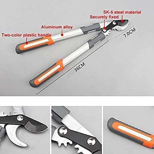 Pruning Shears Anvil Loppers Shear with Gear Drive Cutting System for Tree Hedge Branch Handle Length 36 cm Clippers