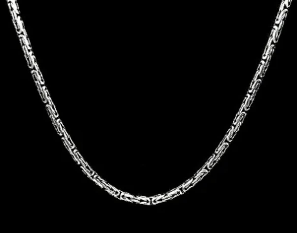 Königskette Massiv Rund 925er Echt Silber oxidiert 2,5mm Breite, Halskette (50 - 60cm Länge) oder Armband (20cm Länge) Herren Kette, mit Schmuckbox, Herren-Schmuck Geschenkidee Vatertag, Geschenke Männer