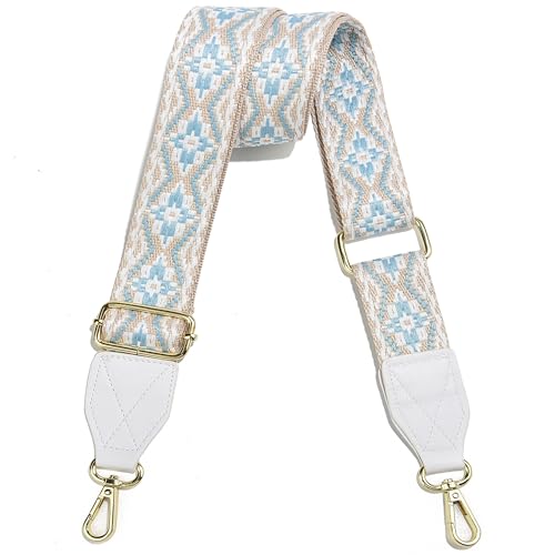 Image of Purse Strap,1.5 inch Leather End Shoulder Strap Adjustable Replacement,Retro Multi-Pattern Crossbody Bag Straps