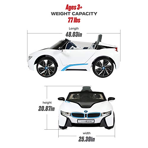 Rollplay 6V BMW I8 Kid's Ride-On Car - for Boys & Girls Ages 3 & Up - Battery-Powered Ride On Toy- White - Thumbnail 7
