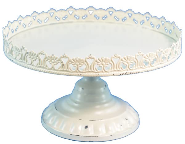Dimensioni: altezza 14 cm x diametro 32 cm Materiale: metallo Colore: crema Vintage Home
