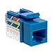 Cat5e Keystone Ethernet Wall Jack Punch Down UTP 45-Degree (Easier Termination Than 90-Degree), RJ45 Slim Profile Speed Termination 45° Angled Blue (50 Pack)