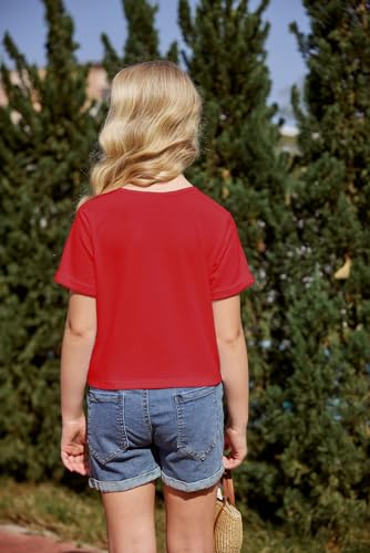 Arshiner Girls Crop Tops Short Sleeve Tie Dye Summer T Shirt Crewneck Rolled Cuffs Fashion Shirts Tee3