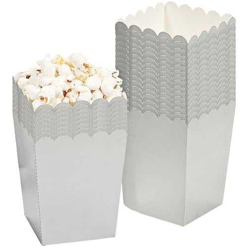 Fun Express Mini White Popcorn Boxes - Popcorn Containers - 24 pack of Paper Popcorn Boxes for Party