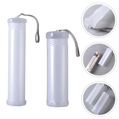 Image of Operitacx Retractable Pencil Holder 2-Pack Portable Telescopic Pen Storage Box Clear Plastic Pen Case Organizer for Art Supplies Paintbrushes Makeup Tools 10.03X2.36X2.36 Inch