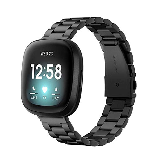 oh Compatible for Fitbit Versa 4/Sense 2/Versa 3/Sense XeX̌pXgbv xg (ubN)