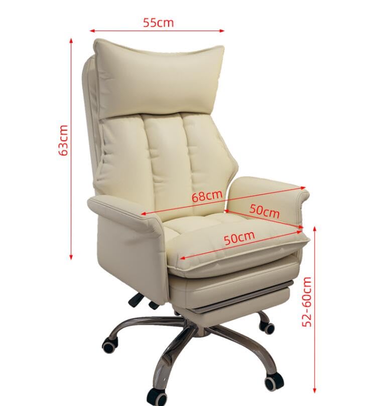 Poltrona da ufficio girevole con schienale reclinabile, morbida seduta per soggiorno, camera da letto, studio, gioco, ergonomica, confortevole