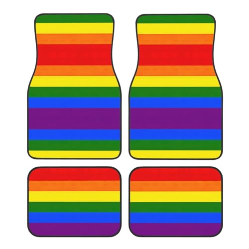 Tapis de voiture arc-en-ciel à motif imprimé et ajustement universel