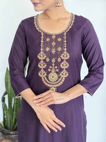 Image of Alvami Women's Silk Solid Regular Kurta Set