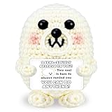 Christmas Birthday Gifts for Women Men Positive Handmade Crochet Seal Emotional Inspirational Support Gift for Daughter Son Friends Couples Back to School Graduation Encouragement Desk Home Decor
