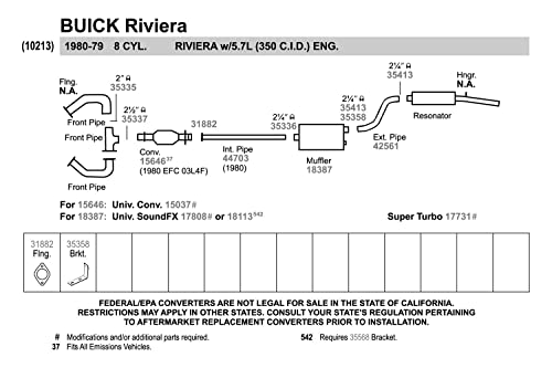 Image of Walker 44703 Exhaust Pipe 2.625 inch Inlet (ID) 2.25 inch Outlet (OD) for Cadillac Eldorado