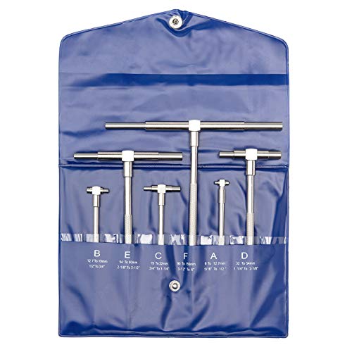 Beslands Set di gesri telescopiche in micrometro interno, 6 pezzi, misuratore interno-telescopico,...