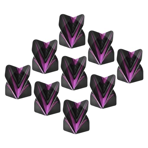 M METERXITY 9 Pack Dart Flights - V Style PET Darts for Steel Tip, Apply to Darts Game/Party/Entertainment (Black, Light Purple)