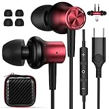 AFGHOA USB-C-Ohrhörer für iPad der 11., 10. Generation, Samsung S25 Ultra, S24, FE, Galaxy A26, A36, A56, Google Pixel 10, 9, Typ C, magnetisch, kabelgebunden, In-Ear-Kopfhörer, Geräuschunterdrückung