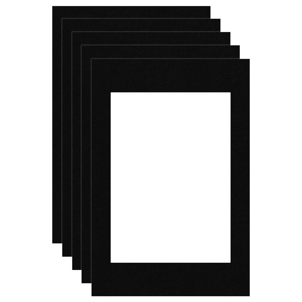 Procut Global 60x40cm Black Picture Mounts Board to Fit A3 Aperture Size - Photo Mount Card Ideal for Prints, Artwork, Crafts & Certificates - Sizes & Colors Available - Pack of 5 — image 1