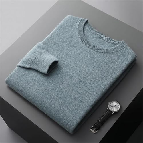 Men's Merino Wool Sweater with O-Neck, Knitted Long-Sleeved Pullover, Solid Color, Casual Fashion Top2