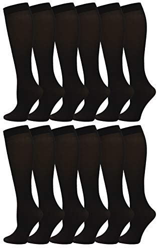 Queen Size Trouser Socks for Women, 6 Pairs Plus Stretchy Opaque Knee High Dress Sock