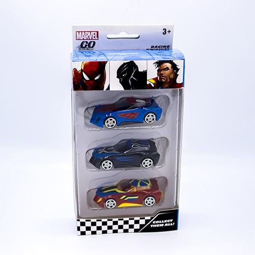 Image of Marvel Go Collection | Rapid Racer 3-Pack| Spider-Man, Black Panther and Doctor Strange | 1:64 Diecast Toy Cars | Ages 3 and Up | Collect Them All | Birthday Gift for Kids