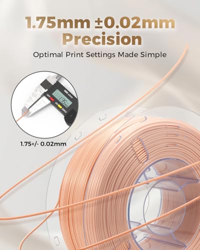 Image of VOXELAB Silk+ PLA Filament 1.75mm, Shiny Chrome-Like Finish with Enhanced Layer Adhesion, 1kg (2.2lbs) for Most FDM 3D Printers, Smooth & Flawless Printing(Skin Color)