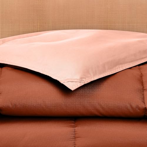 Image of Modern Threads Down Alternative Reversible Comforter Rust /Clay King