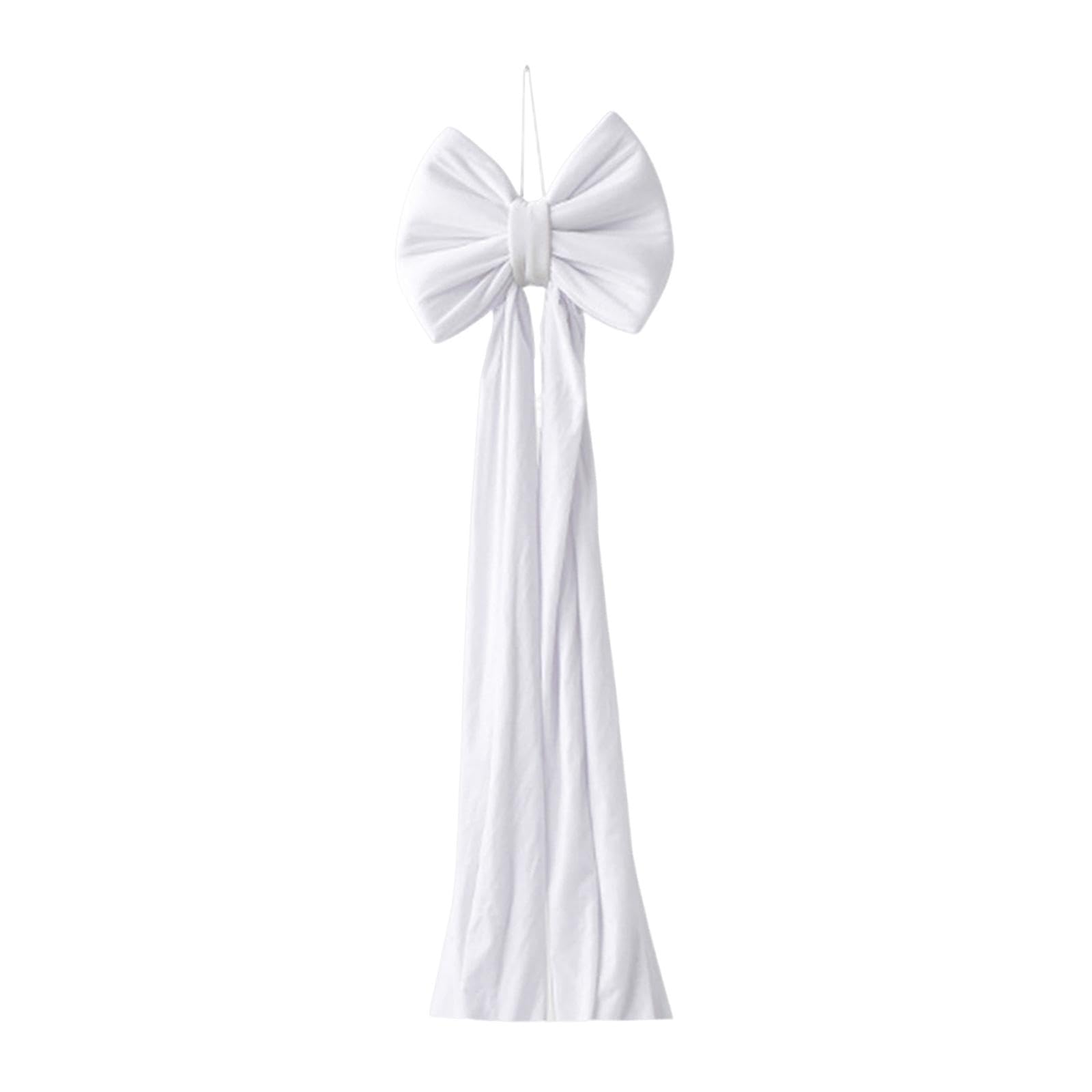 predolo Fiocco di Natale in Velluto, Fiocco Decorativo, Extra Large, Decorazione Natalizia per Porta d'ingresso, Festival, Finestra, Interni, Bianco