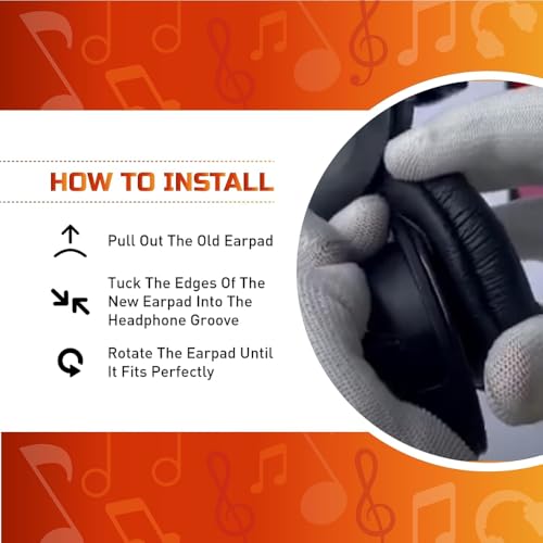 Crysendo Headset Earpad for JBL C300SI, T250SI, T450 | Replacement Ear Cushion+2Pcs Disposable Earpad Cover Combo| 70mm FrogLeather & Soft Foam(Black)