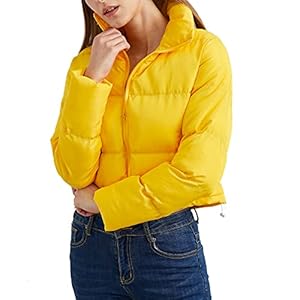 Hujoin Women’s Crop Short Jacket Cropped Puffer Fashion Jackets for Women Warm Winter Lightweight Coat