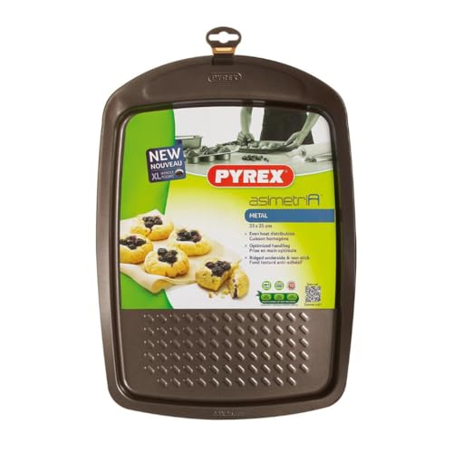 Pyrex - Asimetria - Plaque à Pâtisserie en Métal Anti-Adhésif 33x25 cm