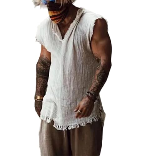 Camiseta sin mangas cuello V holgada para evitar el calor con estilo retro