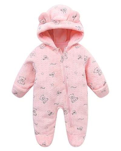 Product Image of the WYTbaby Baby Snowsuit Fleece Hooded Romper Toddler Footed Jumpsuit Onesie Thin...
