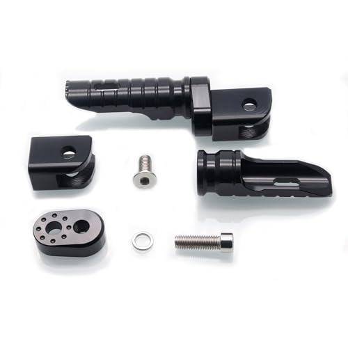 Image of MZS Motorcycle Foot Pegs Front 360 Roating Rider Footpegs Rest Pedal Black CNC Compatible with RS660, RSV4 /Factory /R /RF /RR, Tuono 660, Tuono 1100, Tuono V4